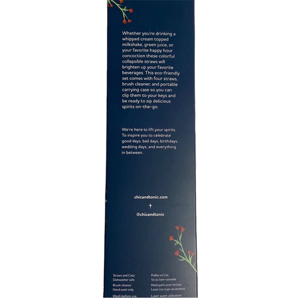 Chip and Tonic silicone straw set - Picture 3 of 5